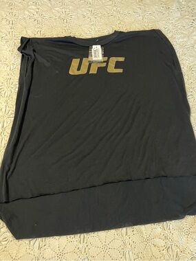 UFC Black Short Sleeve Tee with Gold Logo